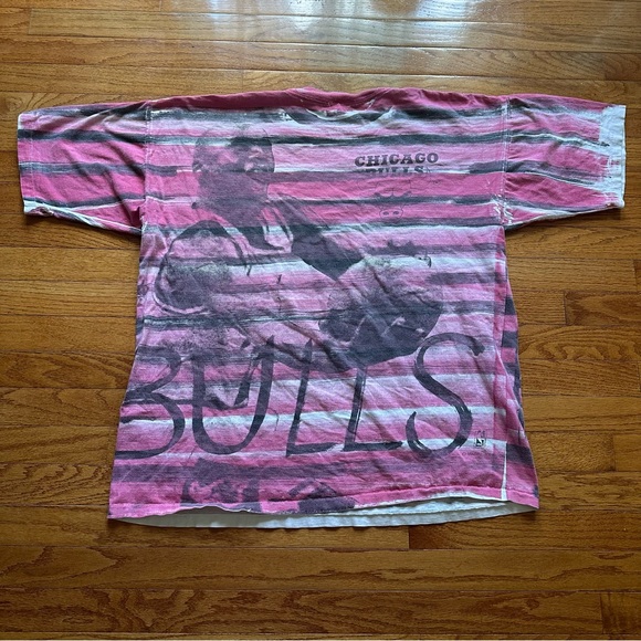 1990s Michael Jordan Chicago Bulls Magic Johnson T’s AOP Shirt Size XLarge - Picture 4 of 4